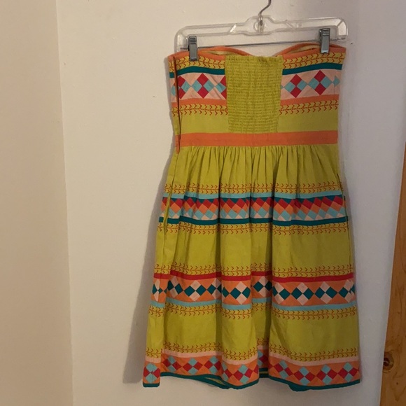 Anthropologie Yellow Quilotoa Strapless Leifsdottir Mini Dress - Picture 4 of 8
